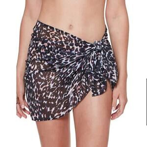 Sanctuary Swim Short Crinkle Chiffon Printed Pareo